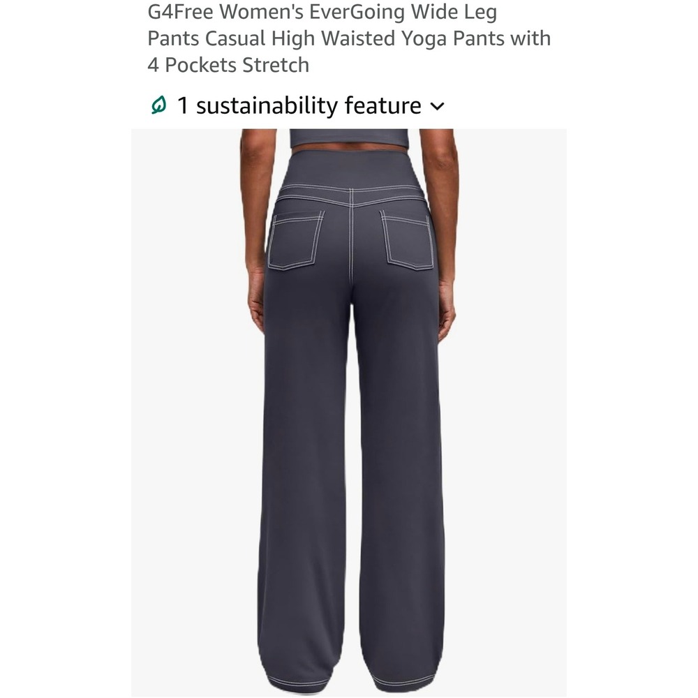 G4Free EverGoing Wide Leg Pants Dark Gray High Waisted Yoga Pockets XS 30"